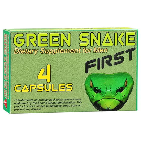 Green Snake First - Men's Dietary Supplement Capsules (4 Pack)