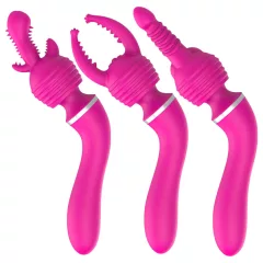   Lonely 2in1 – Massager & G-Spot Vibrator with 3 Attachments (Pink)
