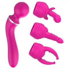   Lonely 2in1 – Massager & G-Spot Vibrator with 3 Attachments (Pink)