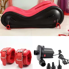   Desirel Magic Pillow - Inflatable BDSM Sex Furniture - with Cuffs (Red)
