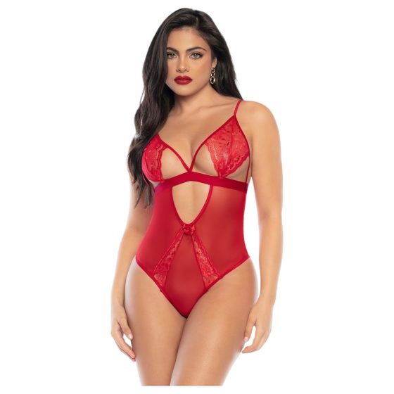 Mapalé - Red Lace Bodysuit with Garters
