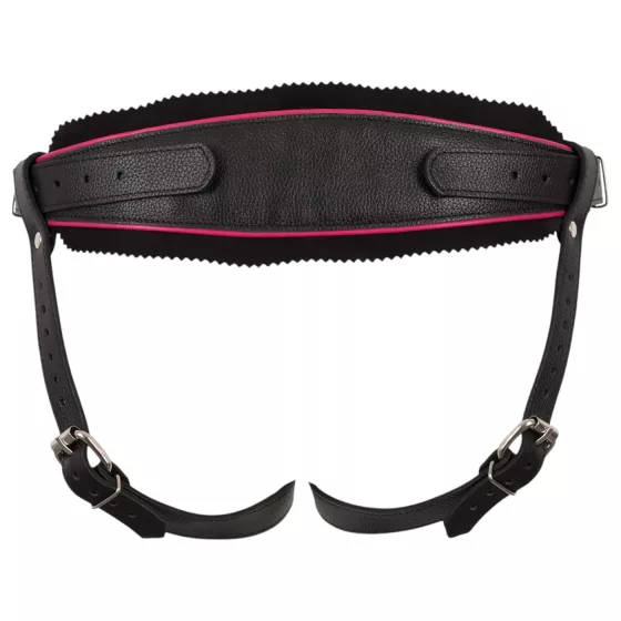 ZADO - black leather lower harness for strap-on dildo, BDSM (S-L)
