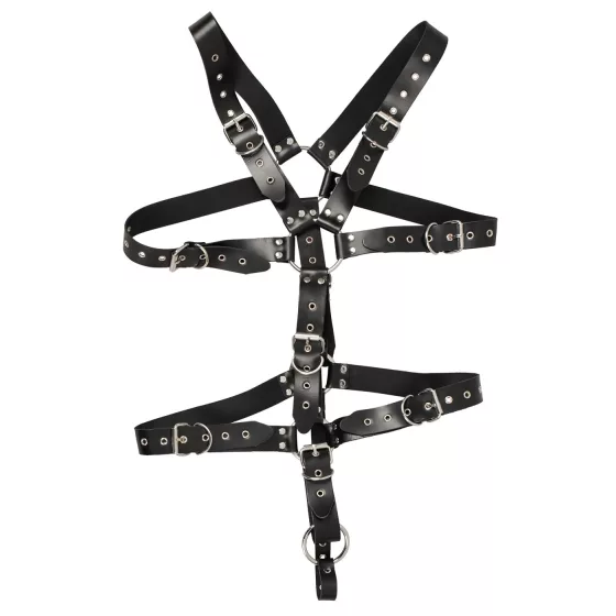 ZADO - black leather men’s body harness (S-L)