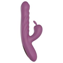   Funny Me Rabbit Bunny - Rechargeable Thrusting Vibrator with Clitoral Arm (Purple)