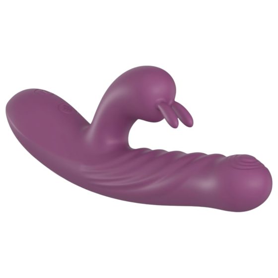 Funny Me Rabbit Bunny - Rechargeable Thrusting Vibrator with Clitoral Arm (Purple)