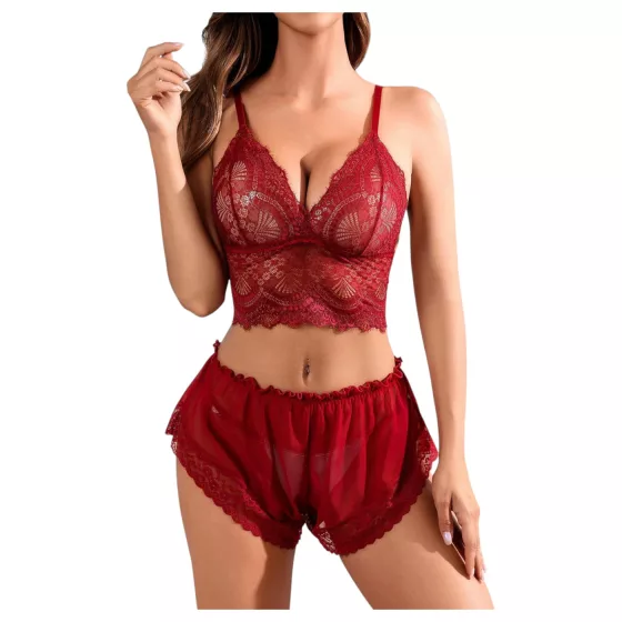 JSY 058 - erotic lingerie set - red (L-XL)