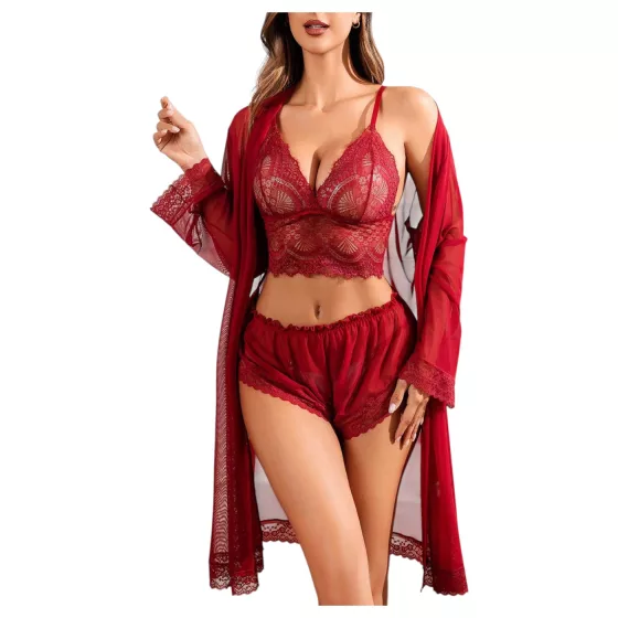 JSY 058 - erotic lingerie set - red (L-XL)