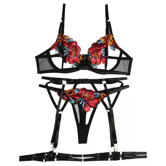 JSY 061 - erotic lingerie set - black