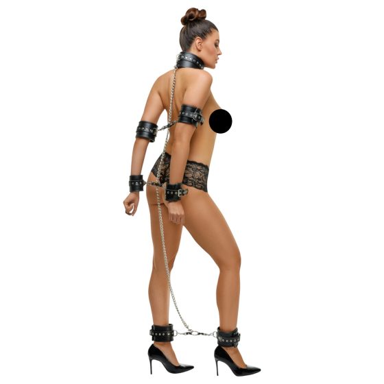 ZADO - Black Leather Bondage Restraint Set