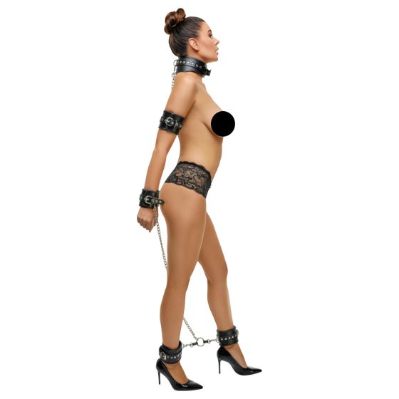 ZADO - Black Leather Bondage Restraint Set