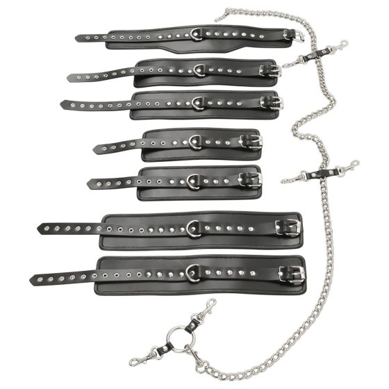 ZADO - Black Leather Bondage Restraint Set