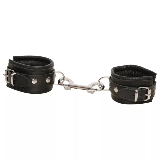 ZADO - Leather Wrist Cuffs with Carabiner (Black)