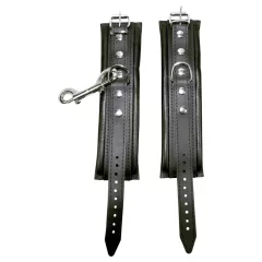 ZADO - Leather Wrist Cuffs with Carabiner (Black)