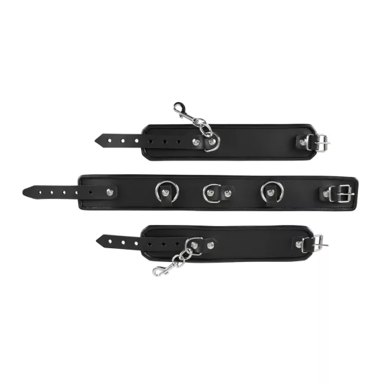 ZADO - Black Leather Collar with Cuffs