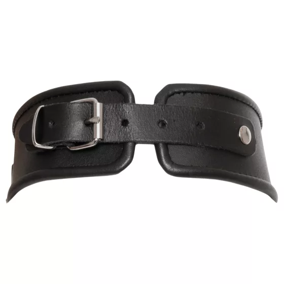 ZADO - Black Leather Collar with Cuffs
