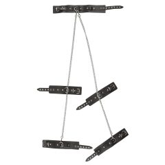 ZADO - Black Leather Neck-Wrist-Ankle Restraint Set