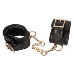 ZADO - genuine leather wrist cuff with short chain (black)