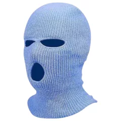 Balaclava - Knitted 3-Hole Mask (Blue)