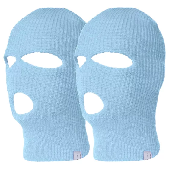 Balaclava - Knitted 3-Hole Mask (Blue)