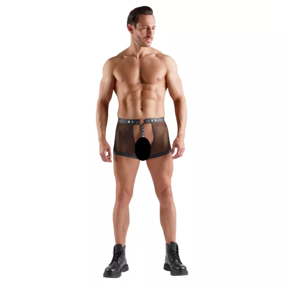 Svenjoyment - open fishnet men’s briefs with penis ring (black) - M