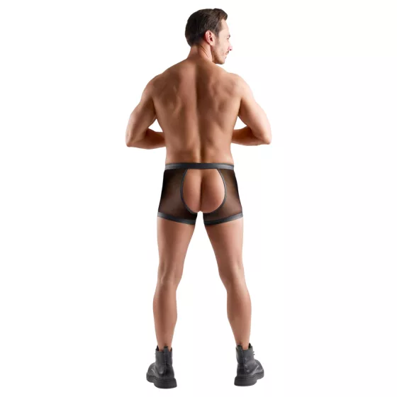 Svenjoyment - open fishnet men’s briefs with penis ring (black) - M