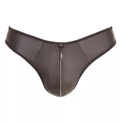   Svenjoyment - Shiny Men's Thong with Rhinestone Zipper (Black)