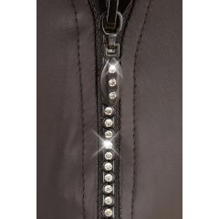   Svenjoyment - Shiny Men's Thong with Rhinestone Zipper (Black)