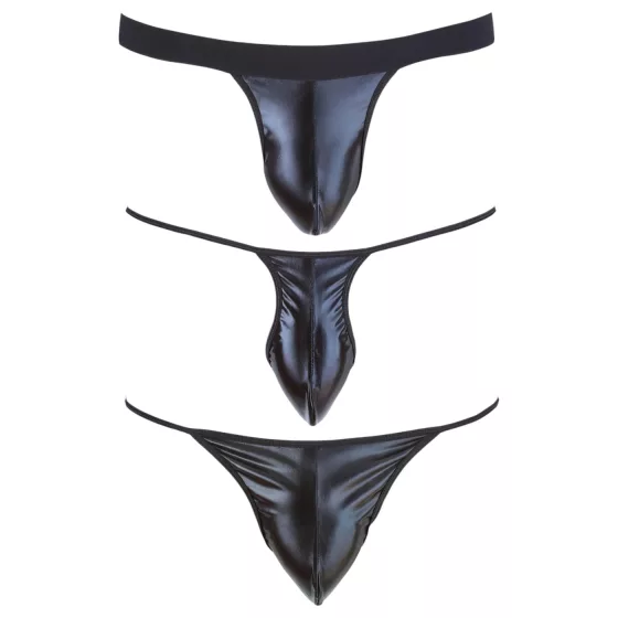 Svenjoyment - 3‑piece black men’s thong set (S-L)