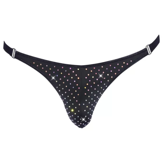 Svenjoyment - Men's Black Rhinestone Thong - L
