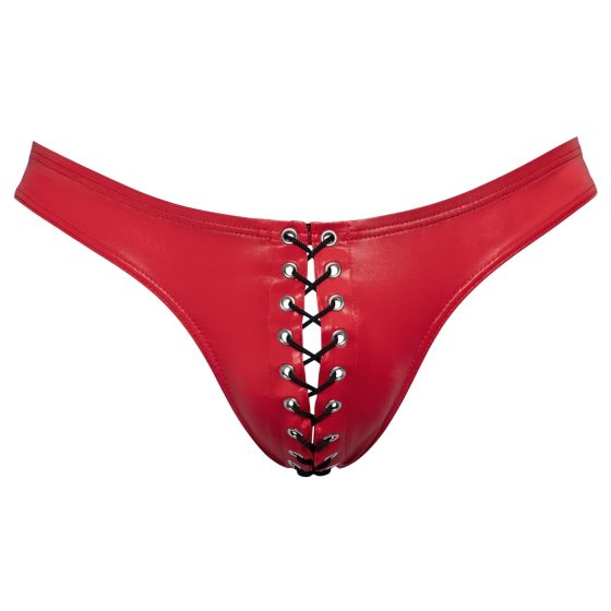 Svenjoyment - Men's Black Lace-Up Briefs (Red)