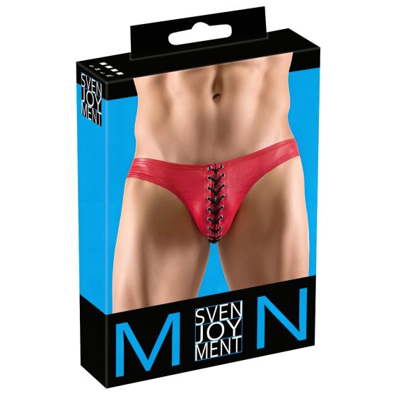 Svenjoyment - Men's Black Lace-Up Briefs (Red)
