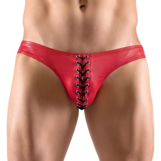 Svenjoyment - Men's Black Lace-Up Briefs (Red)