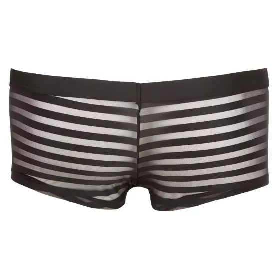 Transparent Striped Boxer Briefs (Black)  - M