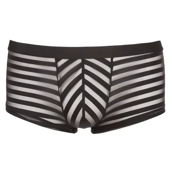 Transparent Striped Boxer Briefs (Black)  - XL