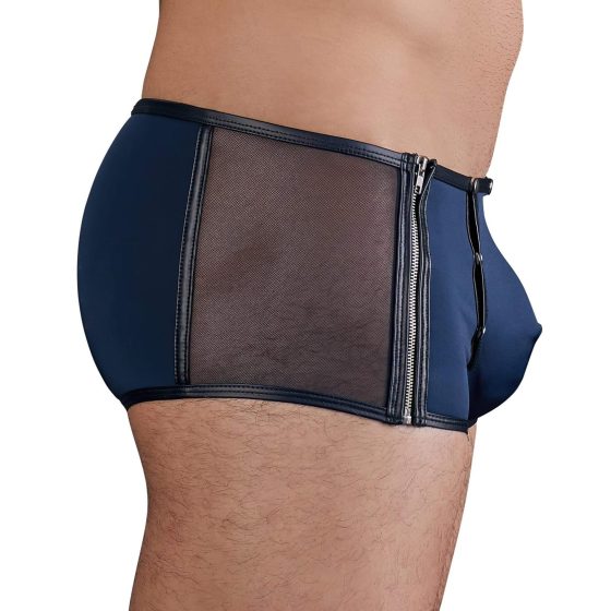 NEK - Blue Boxer Briefs with Black Lace-Up and Mesh Panels