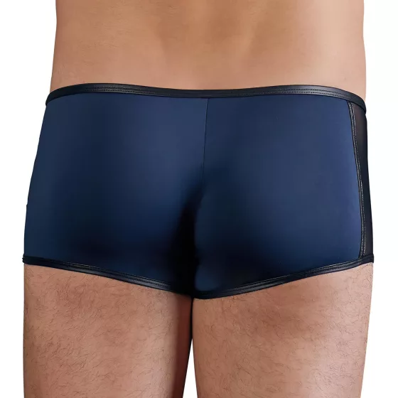 NEK - black lace‑up fishnet‑panel boxer shorts (blue) - M