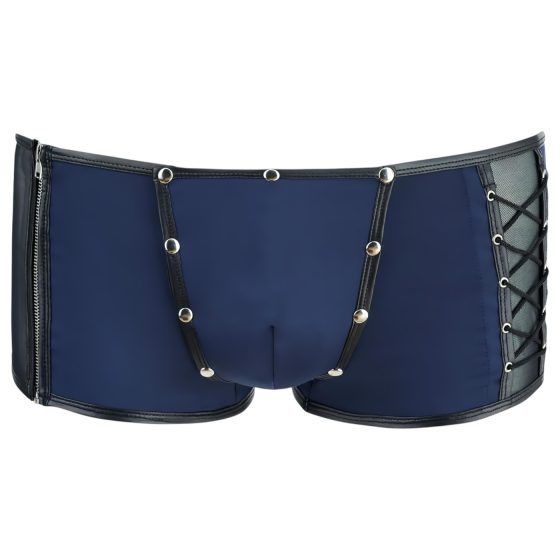 NEK - Blue Boxer Briefs with Black Lace-Up and Mesh Panels