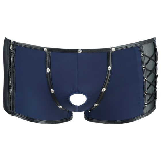 NEK - Blue Boxer Briefs with Black Lace-Up and Mesh Panels