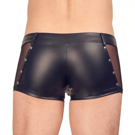 Svenjoyment - shiny zip-up men’s boxer shorts (black) - L