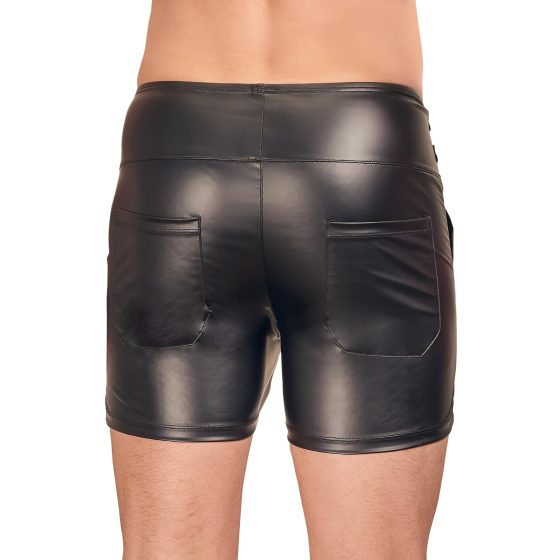 NEK - Men's Long Black Shorts with Metal Buckle