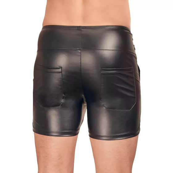 NEK - Men's Long Black Shorts with Metal Buckle - M