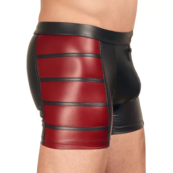 NEK - Black Boxer Briefs with Red Side Panels and Zipper - M
