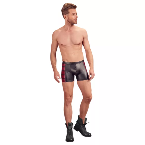NEK - Black Boxer Briefs with Red Side Panels and Zipper - M