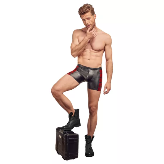 NEK - Black Boxer Briefs with Red Side Panels and Zipper - L