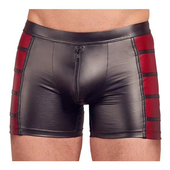 NEK - Black Boxer Briefs with Red Side Panels and Zipper - XL