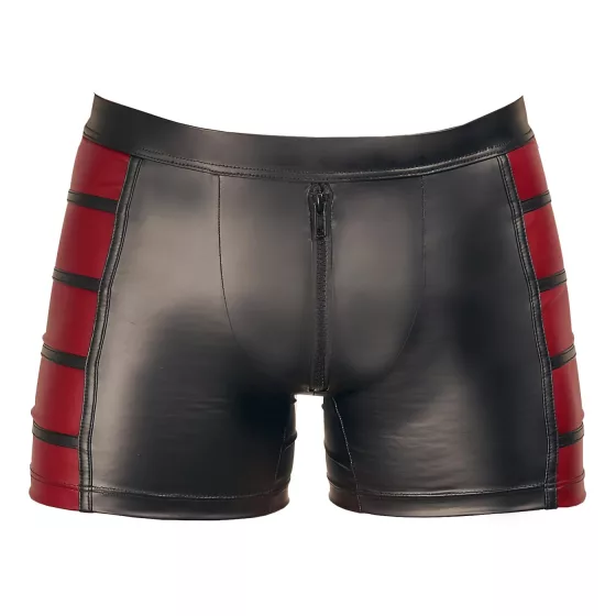 NEK - Black Boxer Briefs with Red Side Panels and Zipper - 2XL
