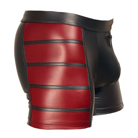 NEK - Black Boxer Briefs with Red Side Panels and Zipper - 2XL