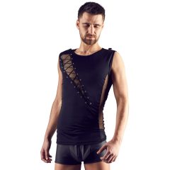 Svenjoyment - men's top with lace-up inserts (black)