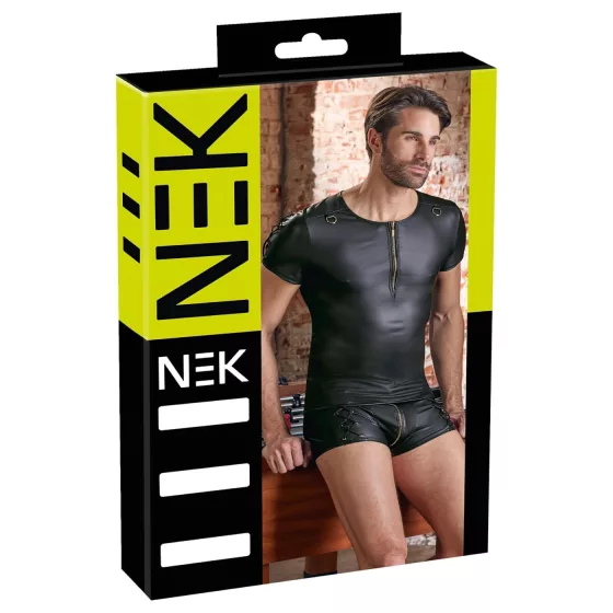 / NEK - matte-effect short-sleeved men's top (black)