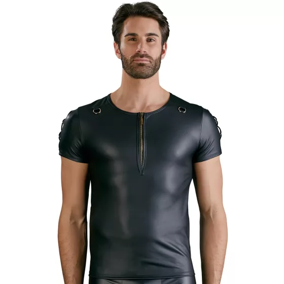/ NEK - matte-effect short-sleeved men's top (black)